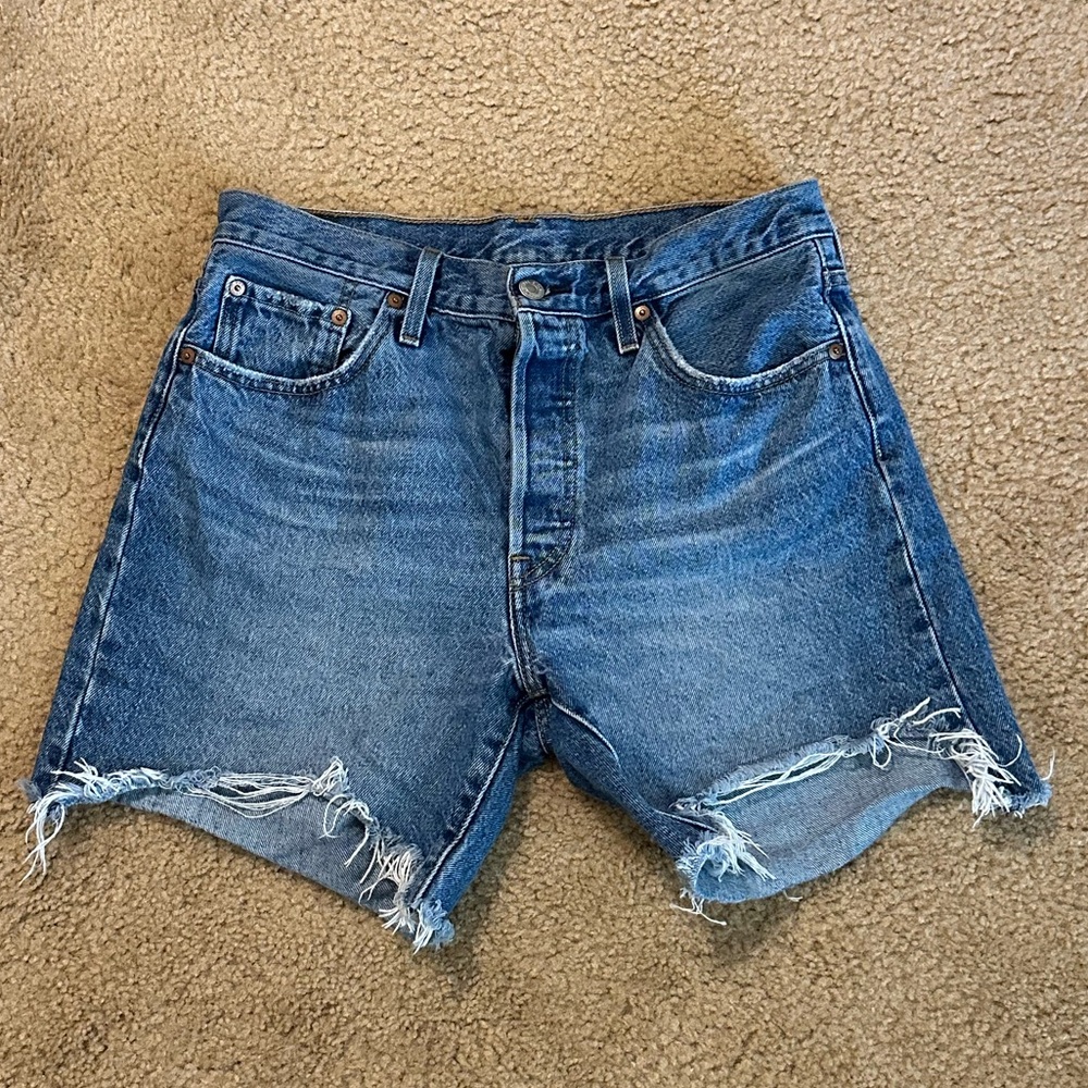 Levi's Distressed Blue Jean Shorts
